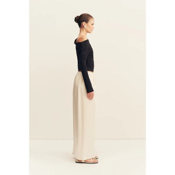 Shona Joy Aby Asymmetrical Jersey Top - Black - Tops - Australian Luxury Eventwear at Coveti
