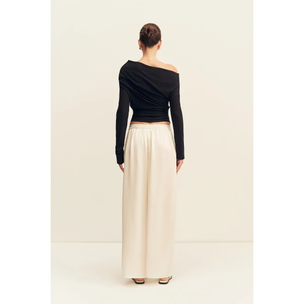 Shona Joy Aby Asymmetrical Jersey Top - Black - Tops - Australian Luxury Eventwear at Coveti