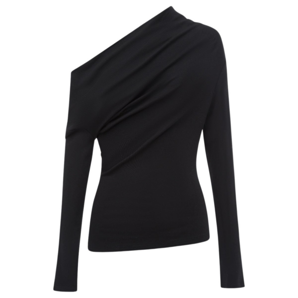 Shona Joy Aby Asymmetrical Jersey Top - Black - Tops - Australian Luxury Eventwear at Coveti
