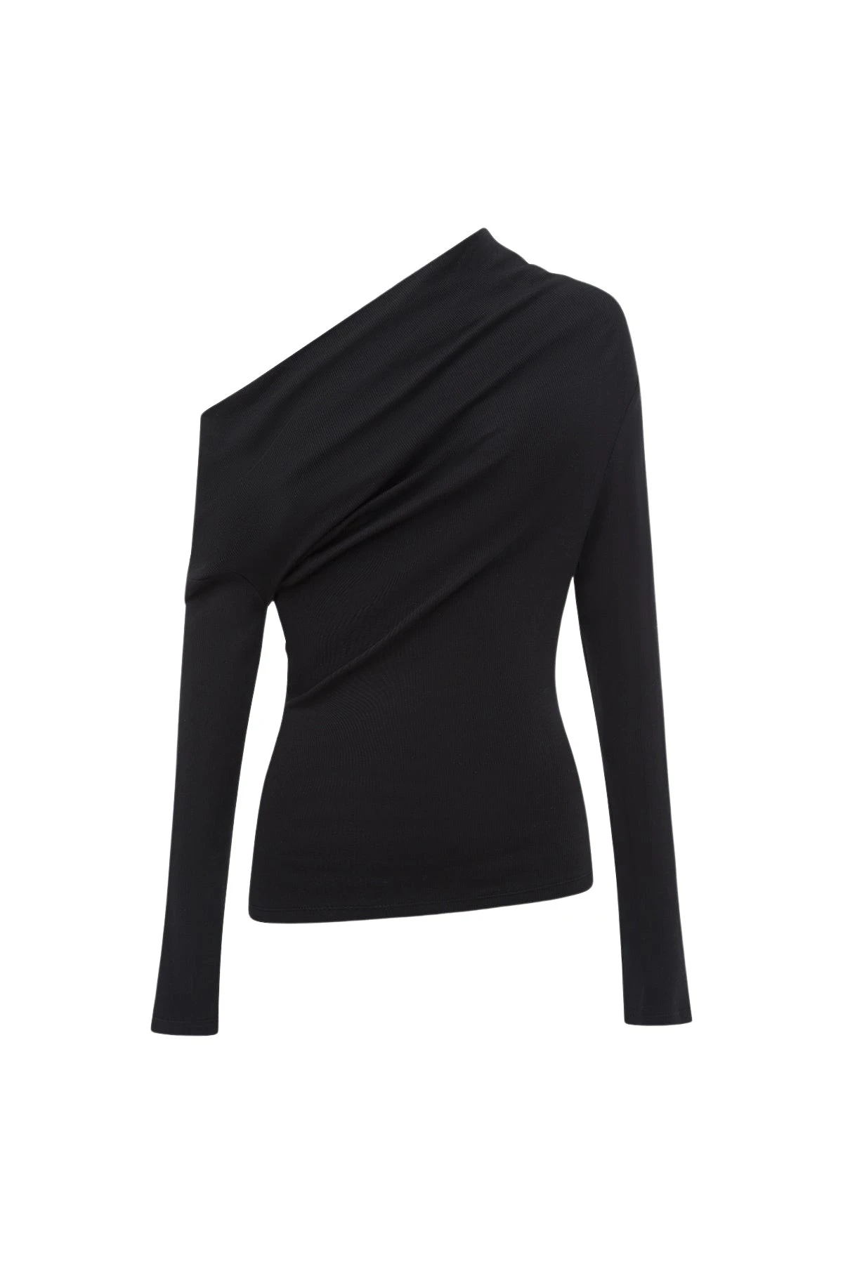 Shona-Joy-Aby-Asymmetrical-Jersey-Top-Black-coveti45640_nobg Shona Joy Aby Asymmetrical Jersey Top - Black - Tops - Australian Luxury Eventwear at Coveti