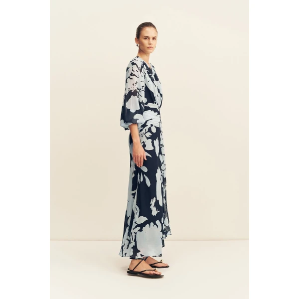 Shona Joy Aleyna Long Sleeve Ruched Maxi Dress - Dresses - Australian Luxury Eventwear at Coveti