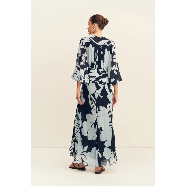 Shona Joy Aleyna Long Sleeve Ruched Maxi Dress - Dresses - Australian Luxury Eventwear at Coveti