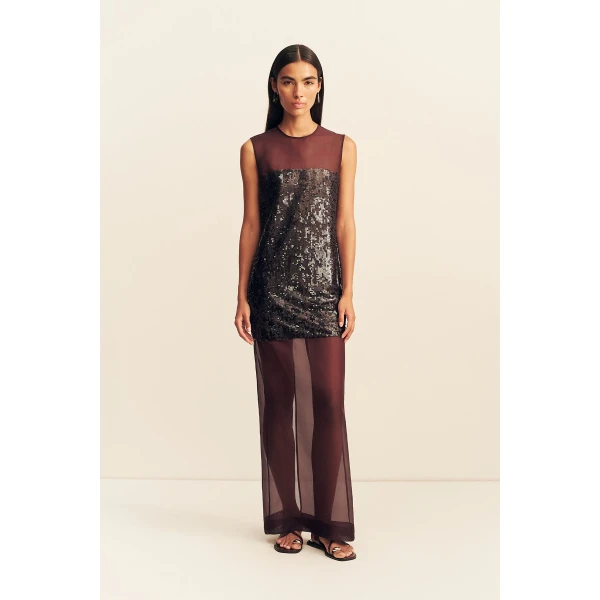 Shona Joy Amerie Silk Sequin Maxi Dress - Port Royale - Dresses - Australian Luxury Eventwear at Coveti