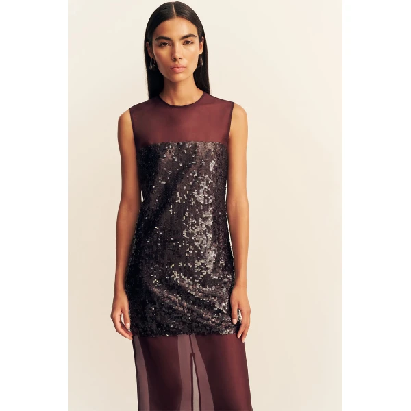 Shona Joy Amerie Silk Sequin Maxi Dress - Port Royale - Dresses - Australian Luxury Eventwear at Coveti