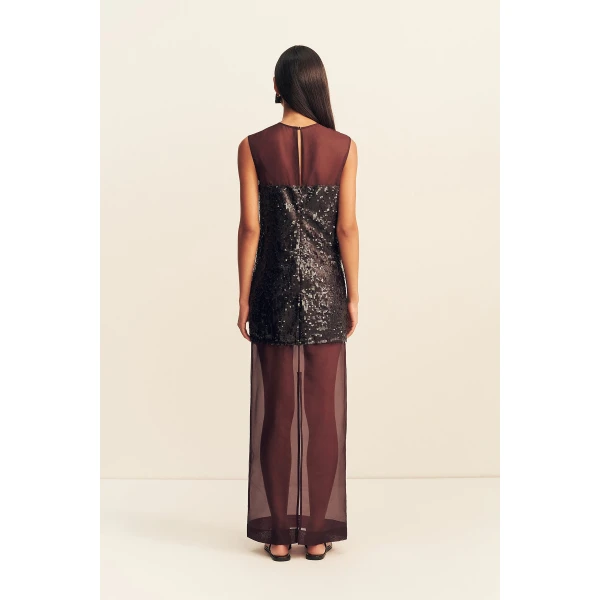Shona Joy Amerie Silk Sequin Maxi Dress - Port Royale - Dresses - Australian Luxury Eventwear at Coveti