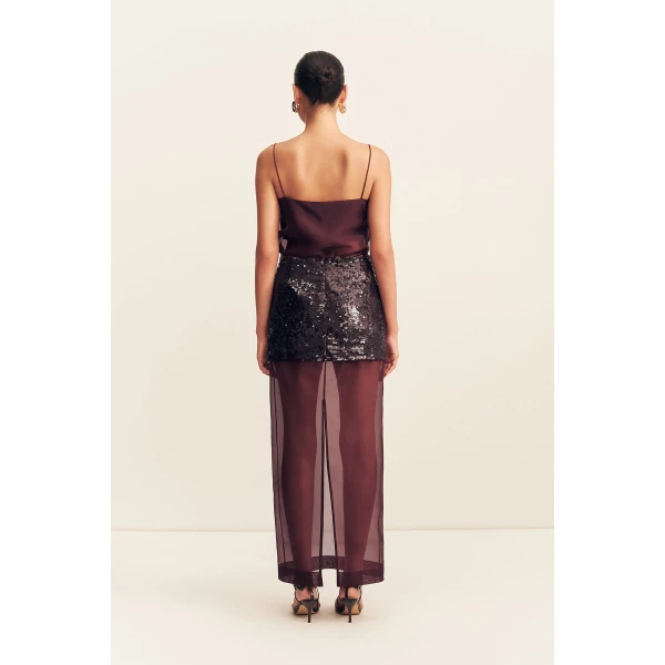Shona Joy Amerie Silk Sequin Maxi Skirt - Port Royale - Skirts - Australian Luxury Eventwear at Coveti
