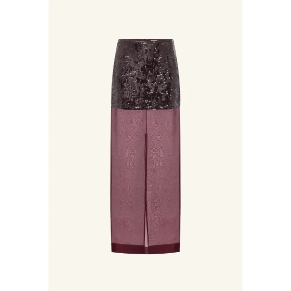 Shona Joy Amerie Silk Sequin Maxi Skirt - Port Royale - Skirts - Australian Luxury Eventwear at Coveti