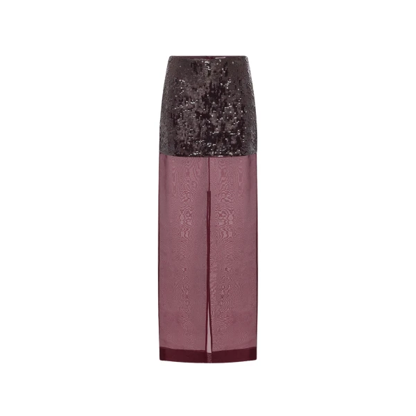 Shona Joy Amerie Silk Sequin Maxi Skirt - Port Royale - Skirts - Australian Luxury Eventwear at Coveti