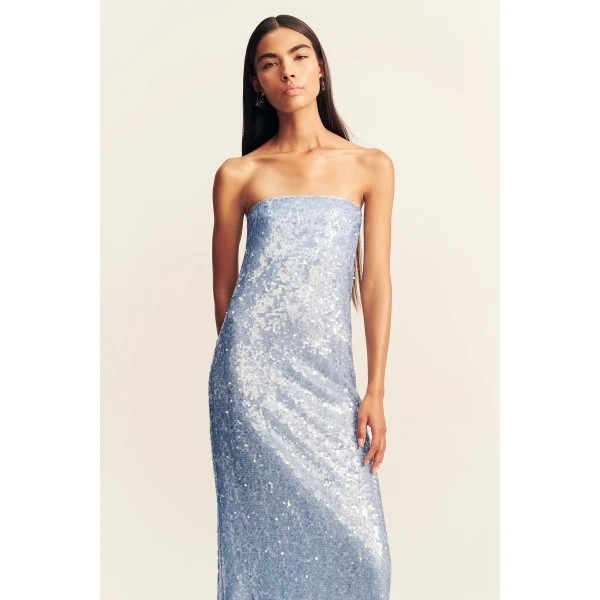 Shona Joy Amerie Strapless Maxi Dress - Arcadian Blue - Dresses - Australian Luxury Eventwear at Coveti