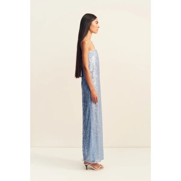 Shona Joy Amerie Strapless Maxi Dress - Arcadian Blue - Dresses - Australian Luxury Eventwear at Coveti