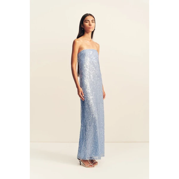 Shona Joy Amerie Strapless Maxi Dress - Arcadian Blue - Dresses - Australian Luxury Eventwear at Coveti