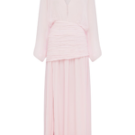 Shona Joy Amina Flared Sleeve Plunged Maxi Dress - Fairyfloss - Dresses - Australian Luxury Eventwear at Coveti