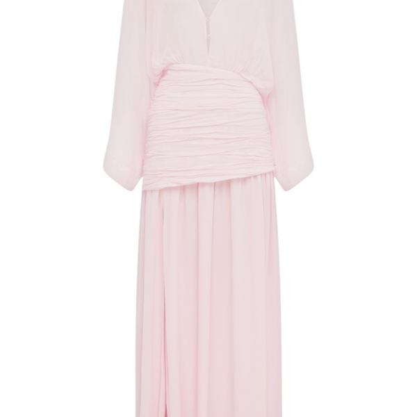 Shona Joy Amina Flared Sleeve Plunged Maxi Dress - Fairyfloss - Dresses - Australian Luxury Eventwear at Coveti