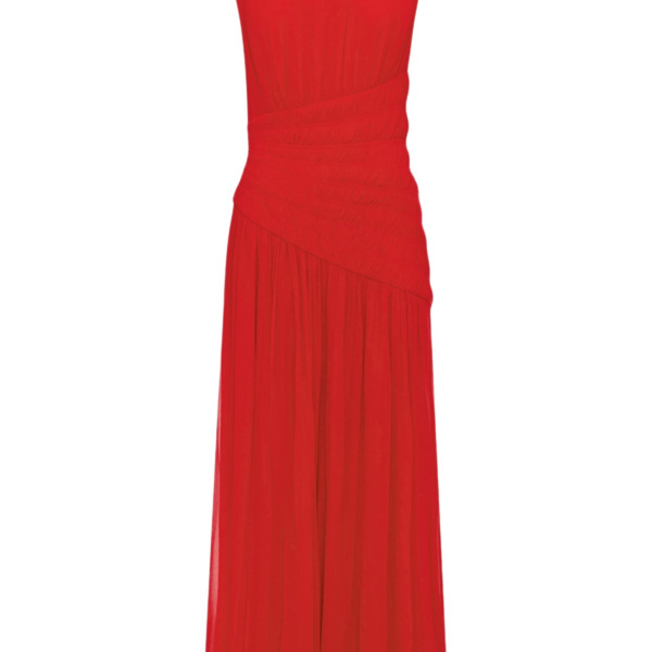 Shona Joy Amina Panelled Ruched Maxi Dress - Chilli - Dresses - Australian Luxury Eventwear at Coveti