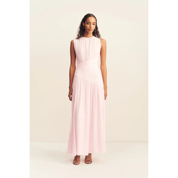 Shona Joy Amina Panelled Ruched Maxi Dress - Fairyfloss - Dresses - Australian Luxury Eventwear at Coveti