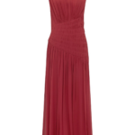 Shona Joy Amina Panelled Ruched Maxi Dress - Sangria - Dresses - Australian Luxury Eventwear at Coveti