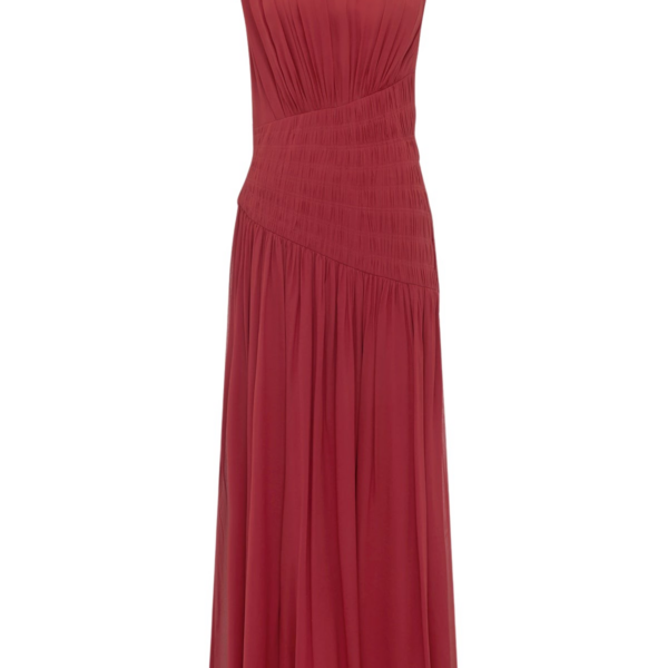 Shona Joy Amina Panelled Ruched Maxi Dress - Sangria - Dresses - Australian Luxury Eventwear at Coveti