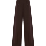 Shona Joy Asher Button Wide Leg Pant - Ristretto - Pants - Australian Luxury Eventwear at Coveti