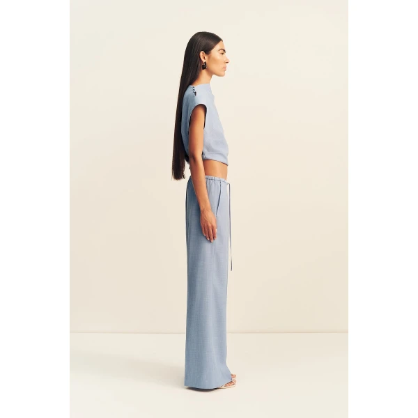 Shona Joy Asher Cap Sleeve Top - Chambray Blue - Tops - Australian Luxury Eventwear at Coveti