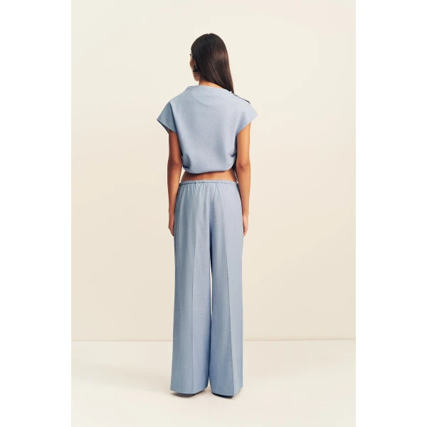 Shona Joy Asher Drawstring Pant - Chambray Blue - Pants - Australian Luxury Eventwear at Coveti