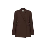 Shona Joy Asher Hourglass Double Breasted Blazer - Ristretto - Jackets - Australian Luxury Eventwear at Coveti