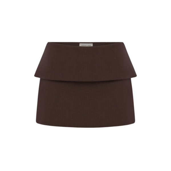 Shona Joy Asher Mini Skirt - Ristretto - Skirts - Australian Luxury Eventwear at Coveti