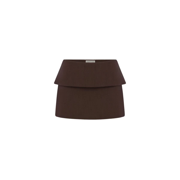 Shona Joy Asher Mini Skirt - Ristretto - Skirts - Australian Luxury Eventwear at Coveti