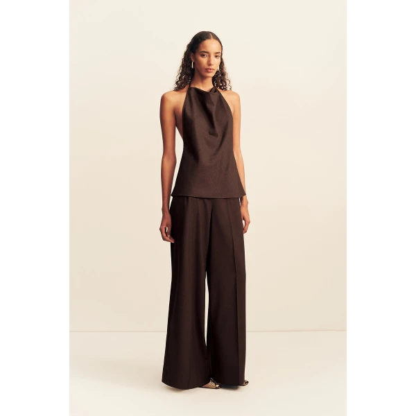 Shona Joy Asher Open Back Cowl Top - Ristretto - Tops - Australian Luxury Eventwear at Coveti
