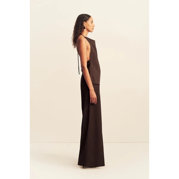 Shona Joy Asher Open Back Cowl Top - Ristretto - Tops - Australian Luxury Eventwear at Coveti