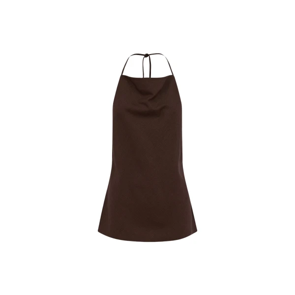 Shona Joy Asher Open Back Cowl Top - Ristretto - Tops - Australian Luxury Eventwear at Coveti