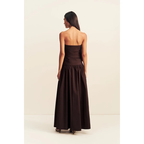 Shona Joy Campbell Fitted Drop Waist Maxi Dress - Ristretto - Dresses - Australian Luxury Eventwear at Coveti