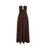 Shona Joy Campbell Fitted Drop Waist Maxi Dress - Ristretto - Dresses - Australian Luxury Eventwear at Coveti