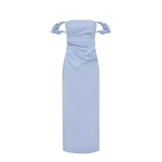 Shona Joy Campbell Off Shoulder Draped Maxi Dress - Azurine - Dresses - Australian Luxury Eventwear at Coveti