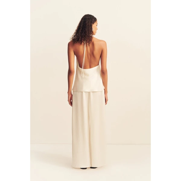 Shona Joy Huxley Textured Open Back Top - Vanilla - Tops - Australian Luxury Eventwear at Coveti