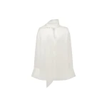 Shona Joy Huxley Textured Scarf Shirt - Vanilla - Tops - Australian Luxury Eventwear at Coveti