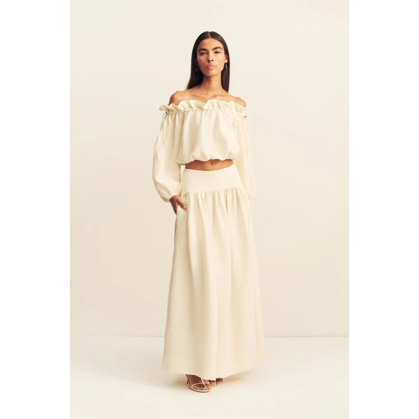 Shona Joy Jasper Linen Blend Blouse - Resin - Tops - Australian Luxury Eventwear at Coveti