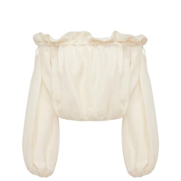 Shona Joy Jasper Linen Blend Blouse - Resin - Tops - Australian Luxury Eventwear at Coveti