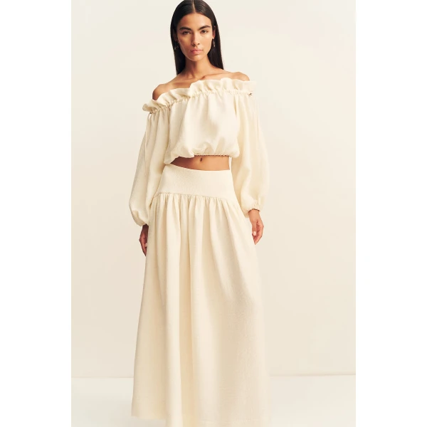 Shona Joy Jasper Linen Blend Maxi Skirt - Resin - Skirts - Australian Luxury Eventwear at Coveti