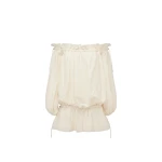 Shona Joy Jasper Linen Blend Mini Dress - Resin - Dresses - Australian Luxury Eventwear at Coveti