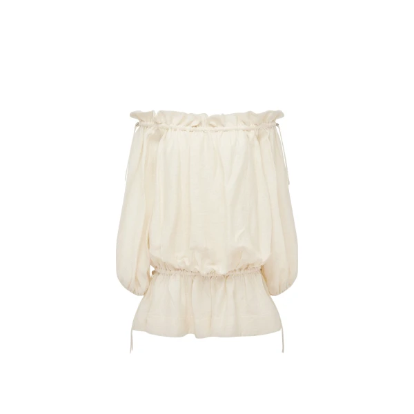 Shona Joy Jasper Linen Blend Mini Dress - Resin - Dresses - Australian Luxury Eventwear at Coveti