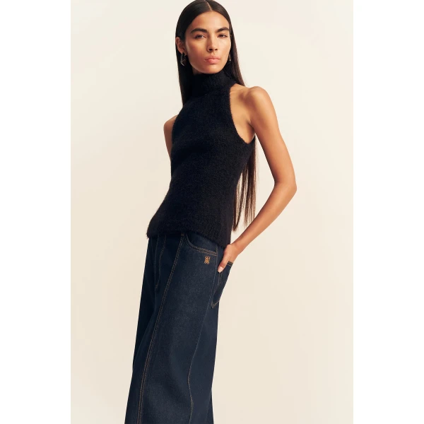 Shona Joy Korine Racer Back Top - Black - Tops - Australian Luxury Eventwear at Coveti