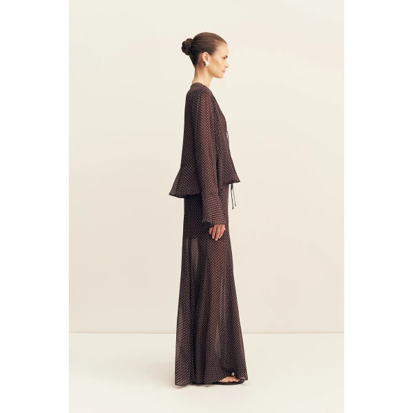 Shona Joy Maddox Long Sleeve Ruffle Top - Tops - Australian Luxury Eventwear at Coveti