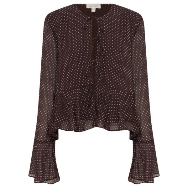 Shona Joy Maddox Long Sleeve Ruffle Top - Tops - Australian Luxury Eventwear at Coveti