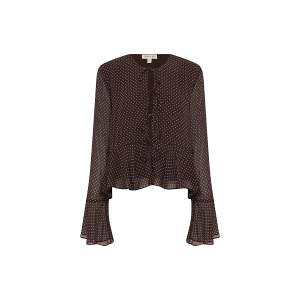 Shona Joy Maddox Long Sleeve Ruffle Top - Tops - Australian Luxury Eventwear at Coveti