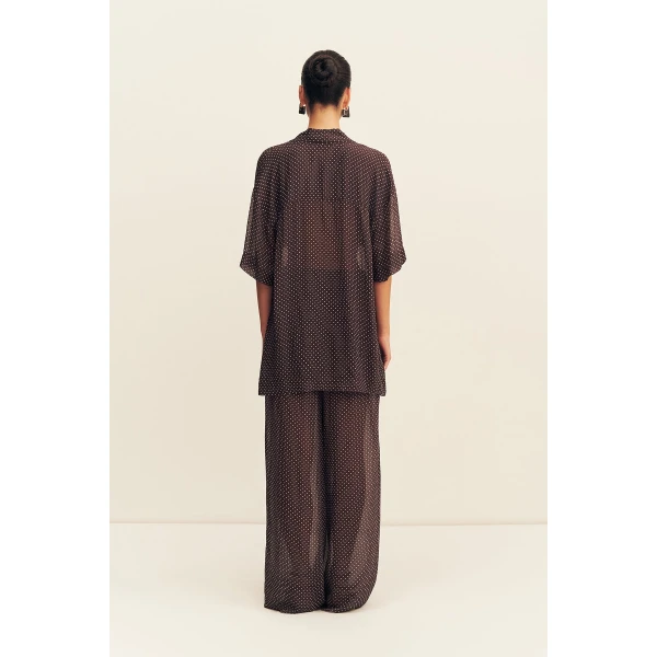 Shona Joy Maddox Short Sleeve Neck Tie Shirt - Tops - Australian Luxury Eventwear at Coveti