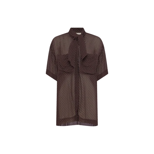Shona Joy Maddox Short Sleeve Neck Tie Shirt - Tops - Australian Luxury Eventwear at Coveti