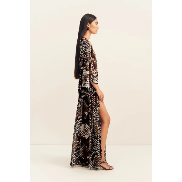 Shona Joy Maia Long Sleeve Plunged Maxi Dress - Dresses - Australian Luxury Eventwear at Coveti
