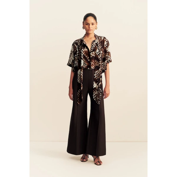 Shona Joy Maia Sheer Scarf Shirt With Tie - Tops - Australian Luxury Eventwear at Coveti
