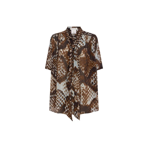 Shona Joy Maia Sheer Scarf Shirt With Tie - Tops - Australian Luxury Eventwear at Coveti