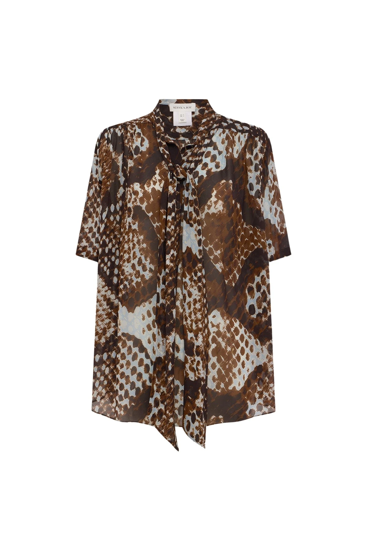 Shona-Joy-Maia-Sheer-Scarf-Shirt-With-Tie-coveti13713_nobg Shona Joy Maia Sheer Scarf Shirt With Tie - Tops - Australian Luxury Eventwear at Coveti